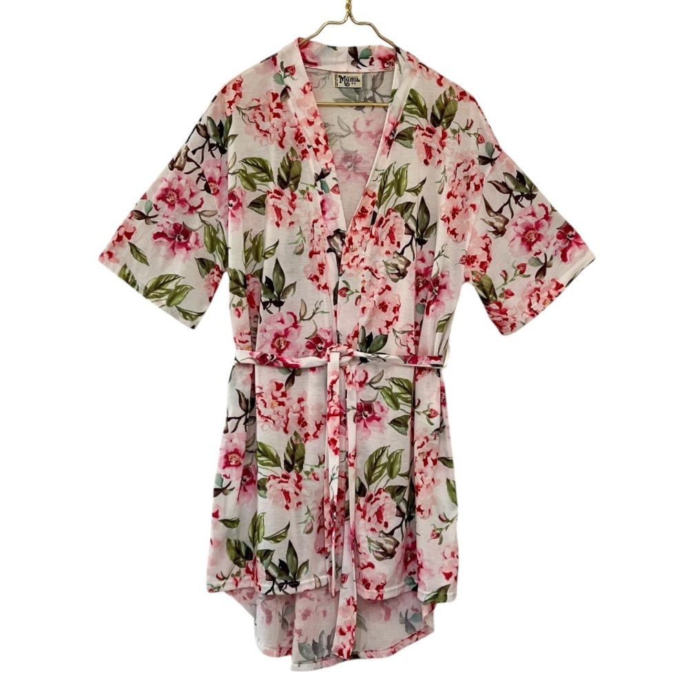 Show Me Your Mumu Floral Belted Kimono Robe Cover Up OS - Picture 5 of 11